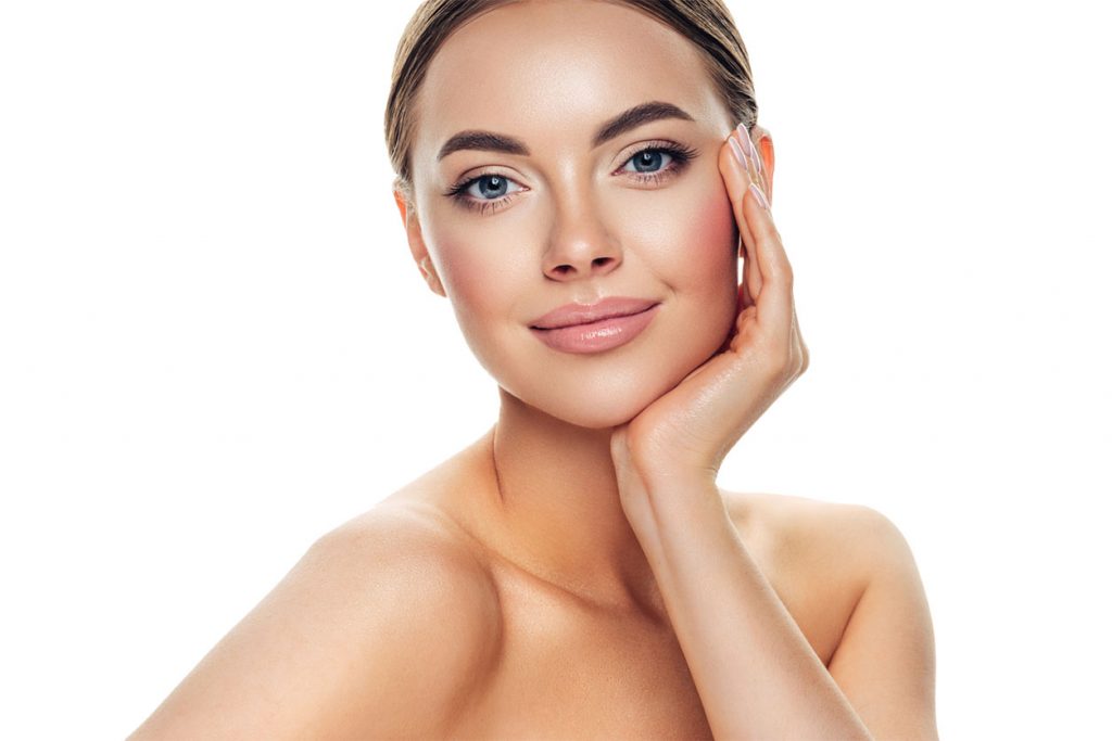 Beautiful woman with clear skin posing | Skin Care